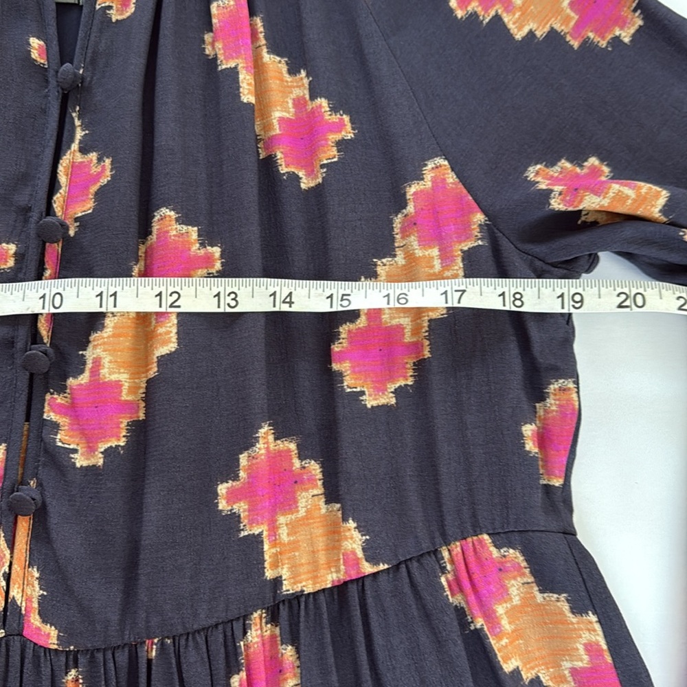 Anthropologie Navy and Pink‎ Balloon Sleeve dress - Size Medium NWOT - Picture 12 of 12